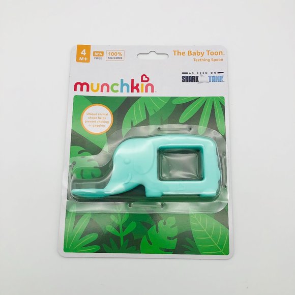 Munchkin The Baby Toon Silicone Elephant Teething Spoon, Mint NEW - Picture 1 of 2